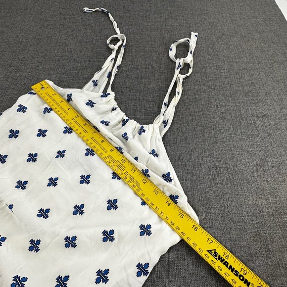 Lulu's‎ Mini Dress Relaxed Fit Blue & Ivory Sleeveless Small Lined Lightweight - Picture 9 of 15